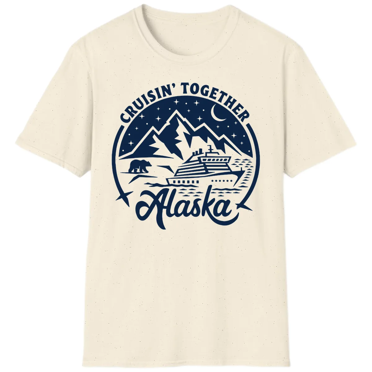 Cruisin' Together Alaska 2024 Bear Ship T-Shirt in Natural