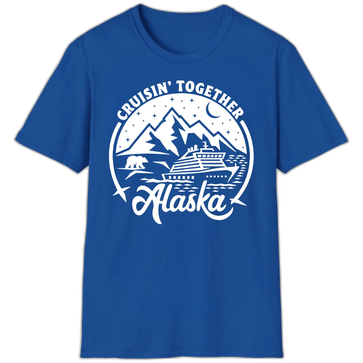 Cruisin' Together Alaska 2024 Bear Ship T-Shirt in Royal