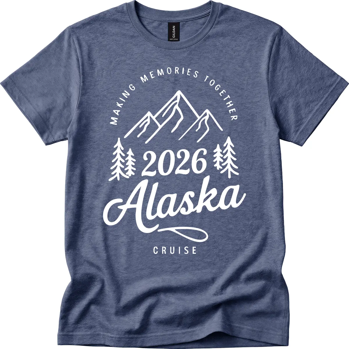 Making Memories Together Alaska Cruise 2026 Design T-Shirt in Heather Navy