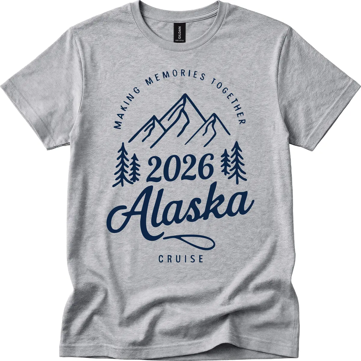 Making Memories Together Alaska Cruise 2026 Design T-Shirt in Sport Grey