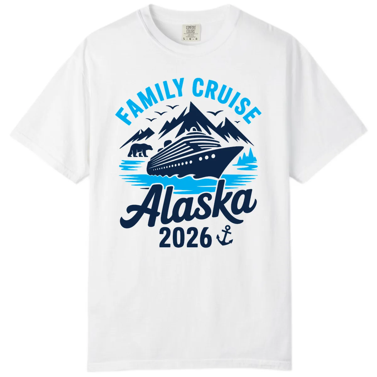 Family Cruise Alaska Mountain Scenic Comfort Color in White