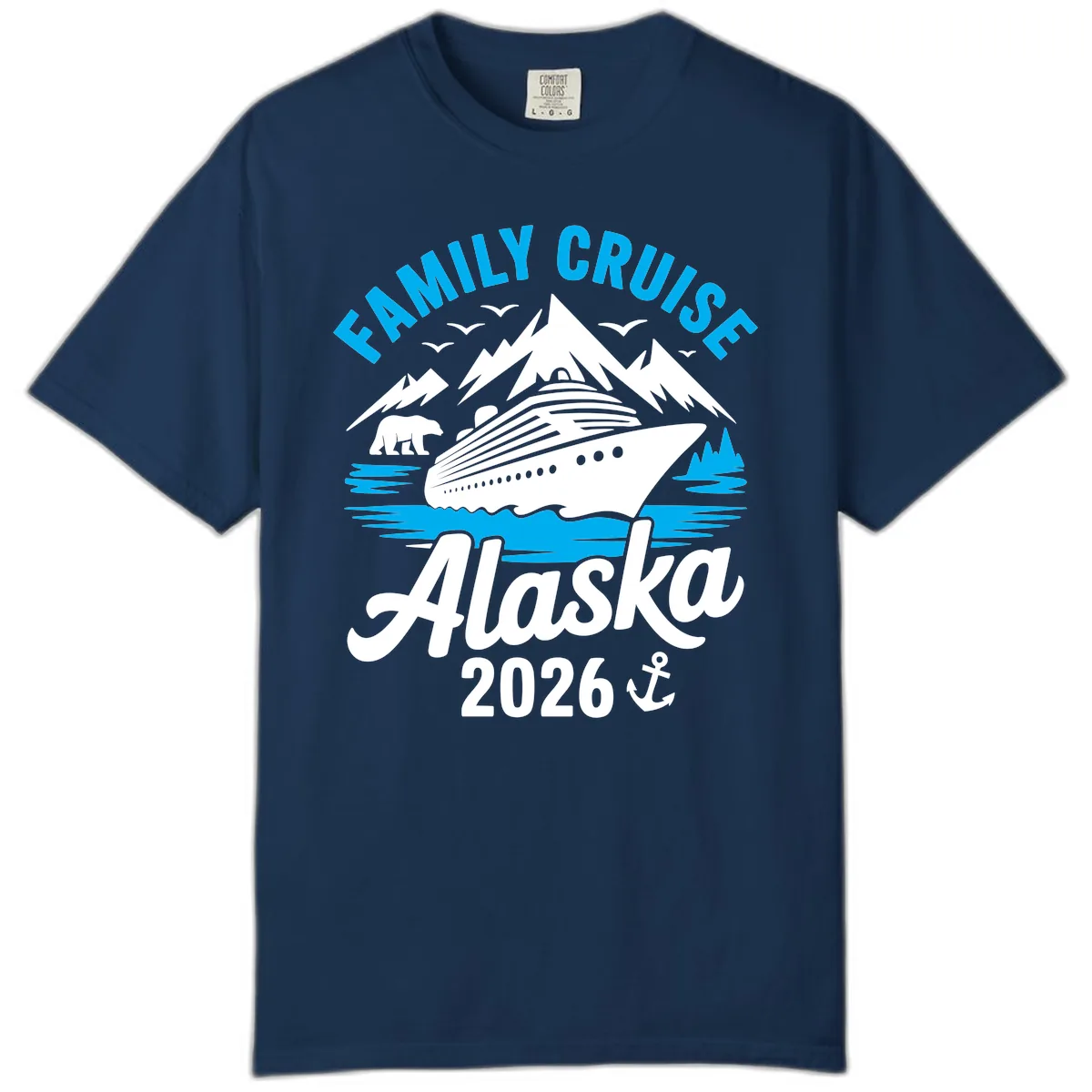 Family Cruise Alaska Mountain Scenic Comfort Color in Navy