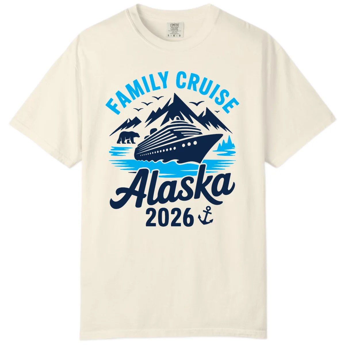 Family Cruise Alaska Mountain Scenic Comfort Color in Ivory