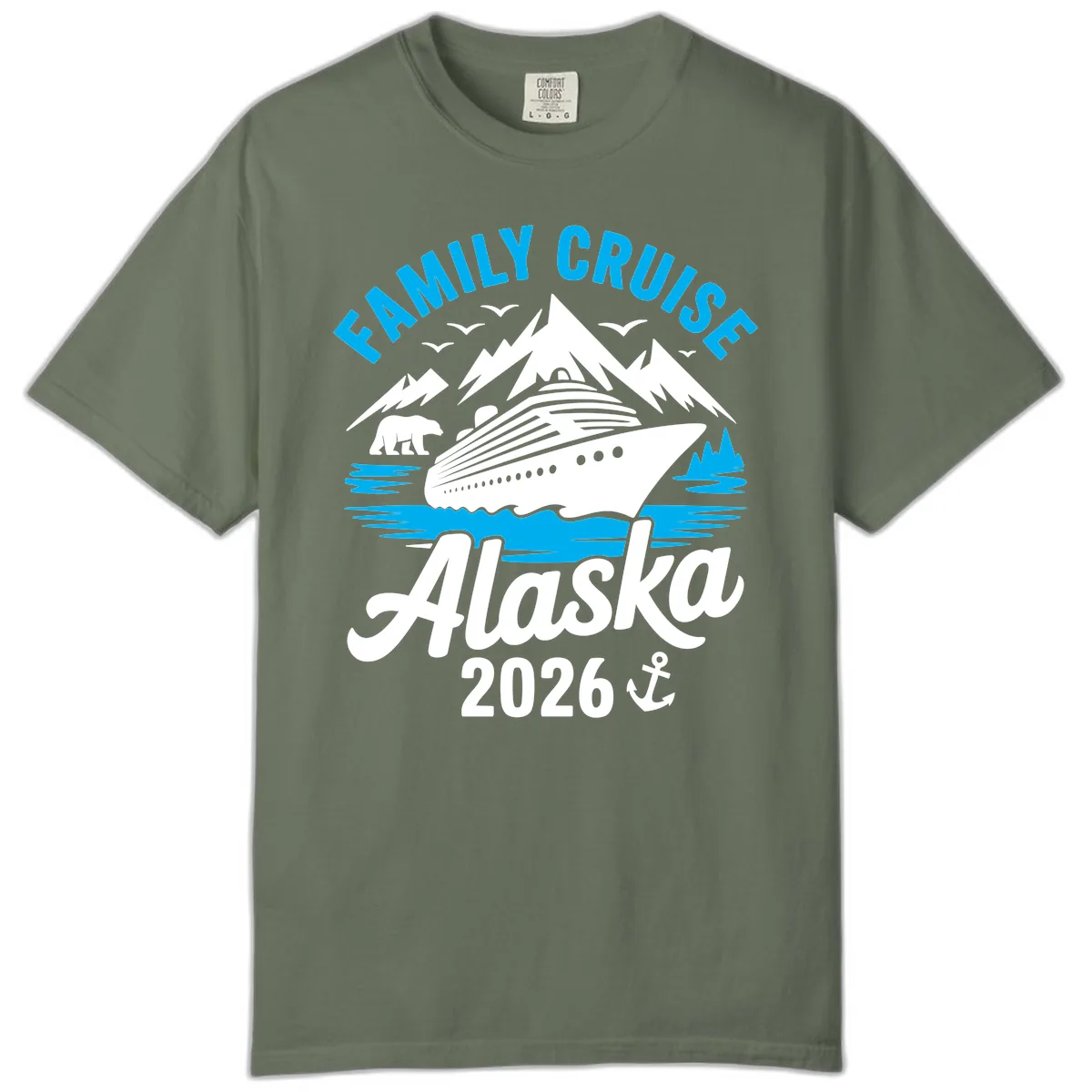 Family Cruise Alaska Mountain Scenic Comfort Color in Moss