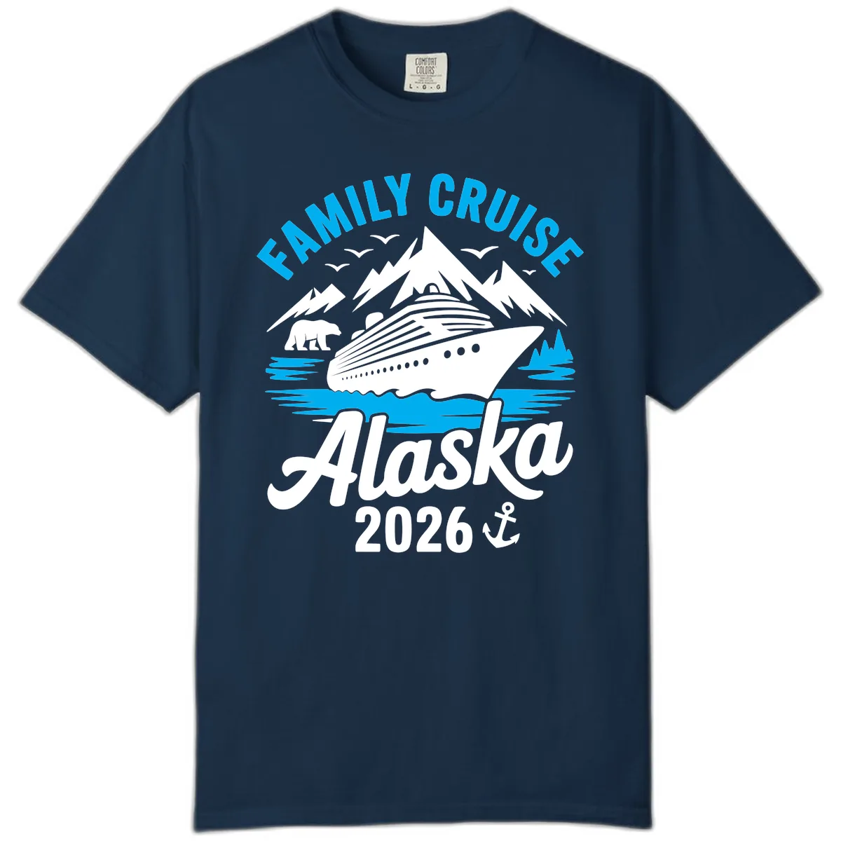 Family Cruise Alaska Mountain Scenic Comfort Color in True Navy