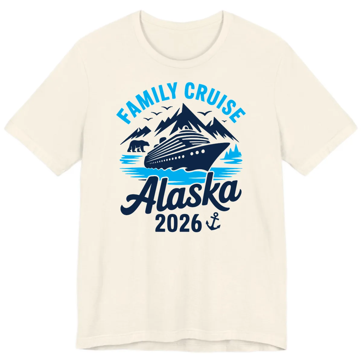 Family Cruise Alaska Mountain Scenic Premium T-Shirt in Natural