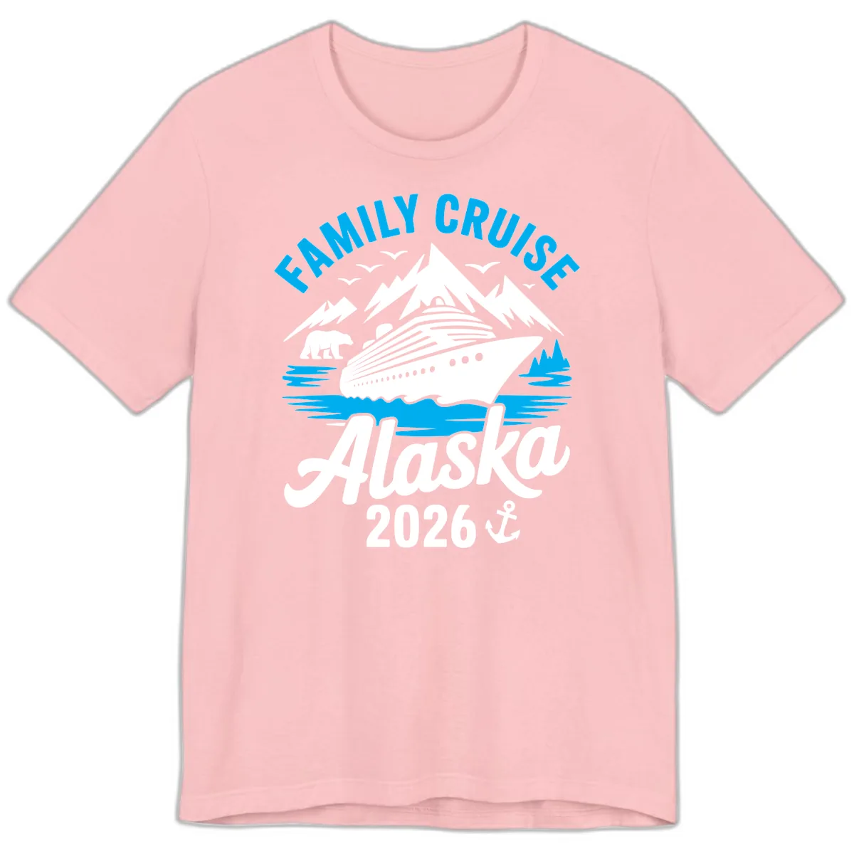 Family Cruise Alaska Mountain Scenic Premium T-Shirt in Pink
