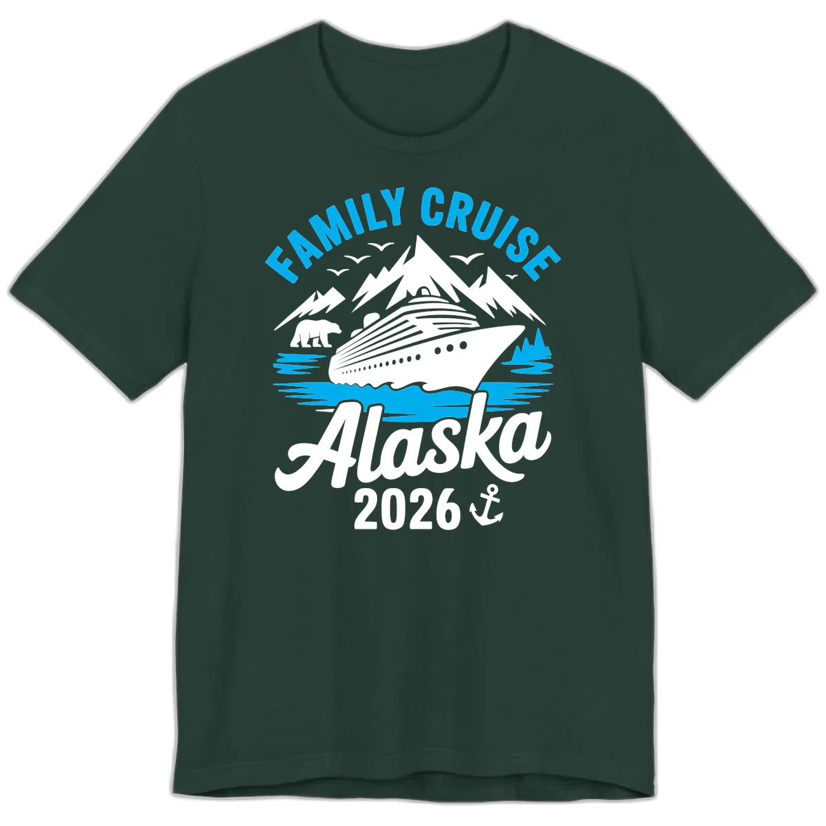 Family Cruise Alaska Mountain Scenic Premium T-Shirt in Forest