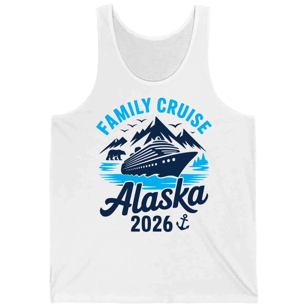 Family Cruise Alaska Mountain Scenic Tank in White