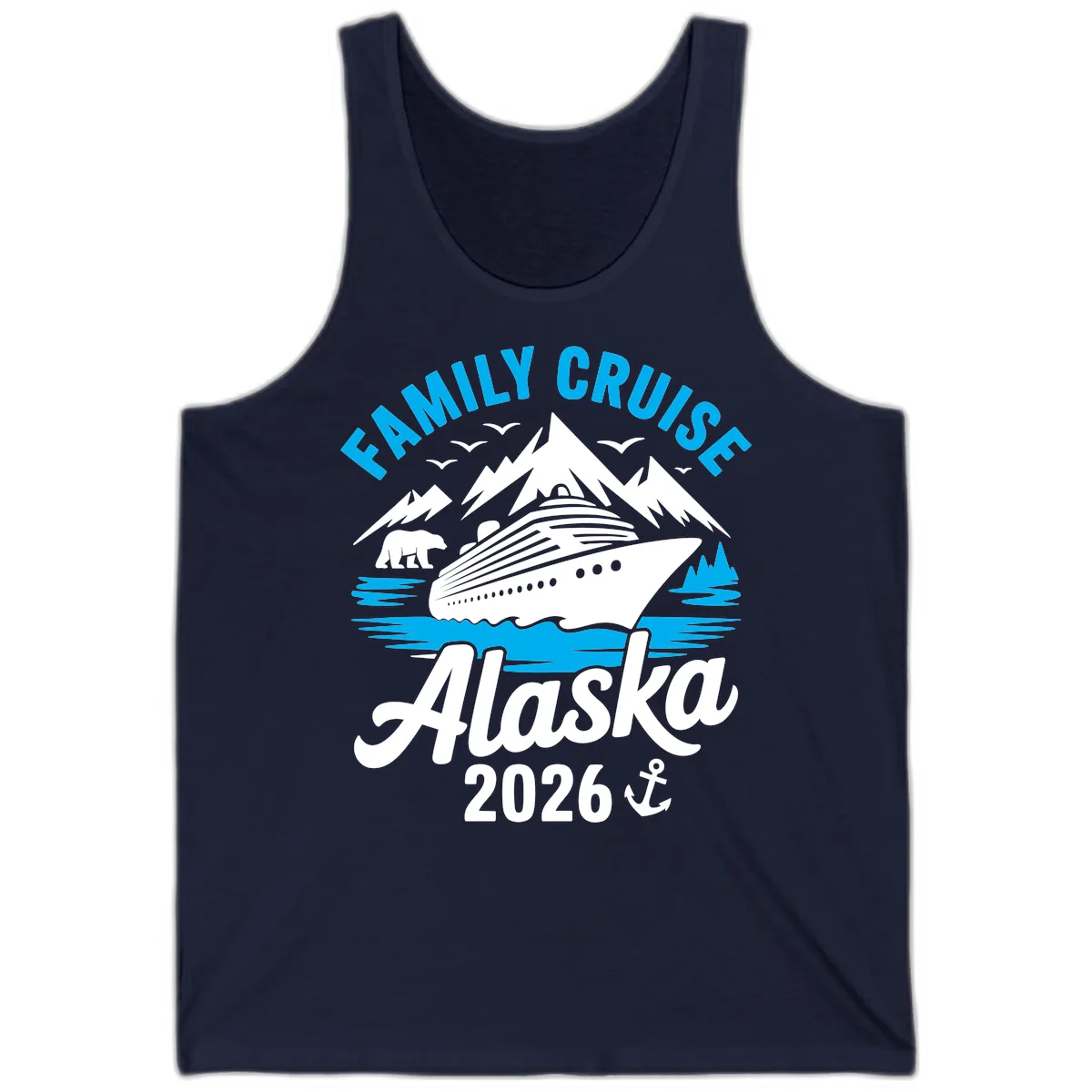 Family Cruise Alaska Mountain Scenic Tank in Navy