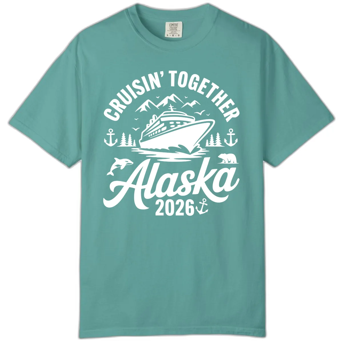 Cruisin' Together Alaska Adventure 2026 With Wildlife Comfort Color in Seafoam