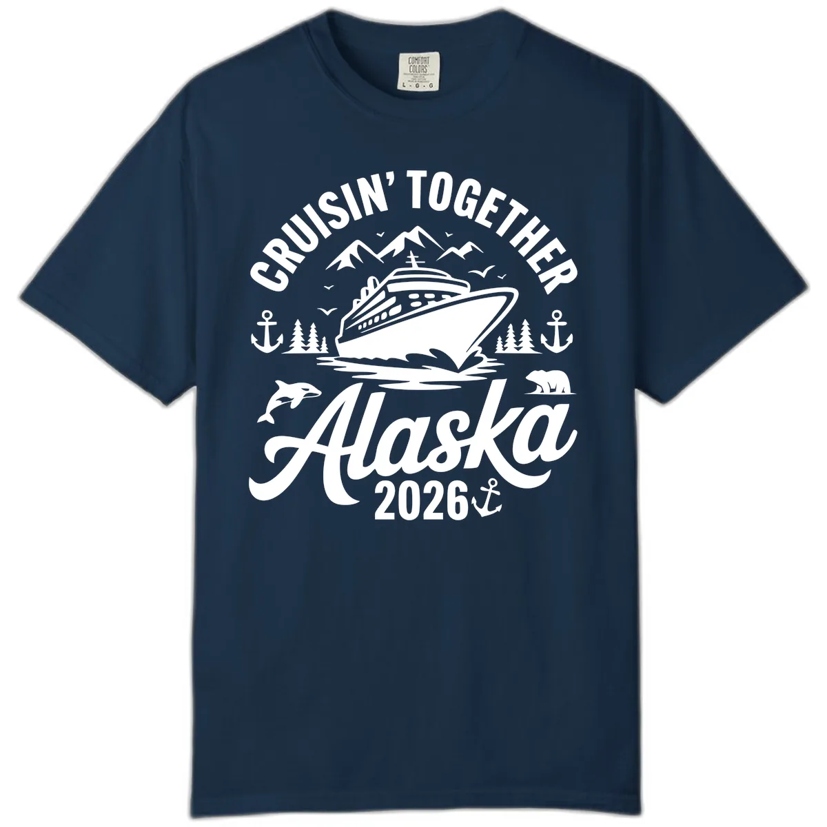 Cruisin' Together Alaska Adventure 2026 With Wildlife Comfort Color in True Navy