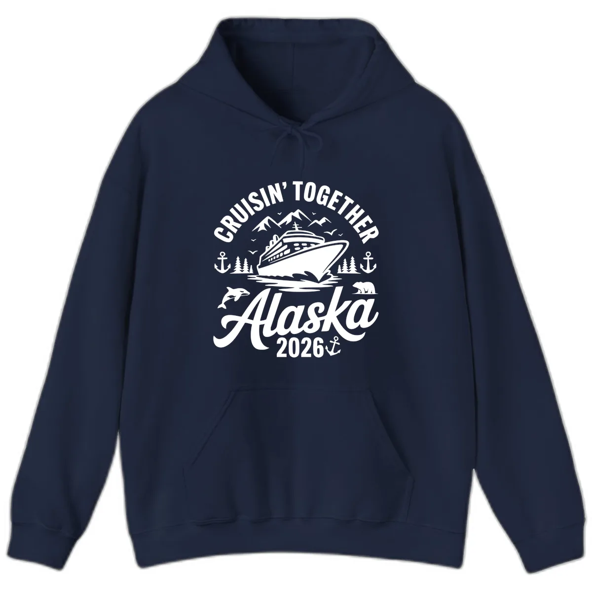 Cruisin' Together Alaska Adventure 2026 With Wildlife Hoodie in Navy