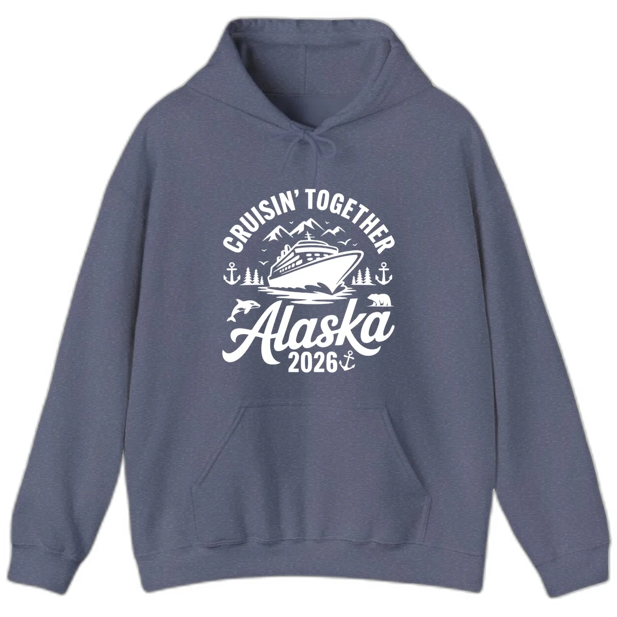 Cruisin' Together Alaska Adventure 2026 With Wildlife Hoodie in Heather Navy