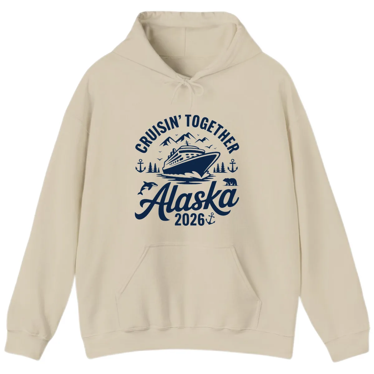 Cruisin' Together Alaska Adventure 2026 With Wildlife Hoodie in Sand