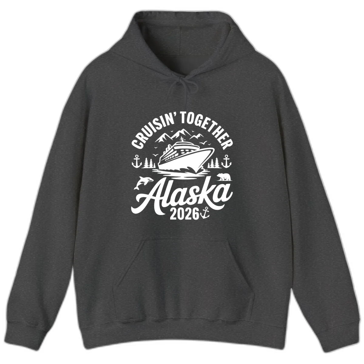 Cruisin' Together Alaska Adventure 2026 With Wildlife Hoodie in Dark Heather