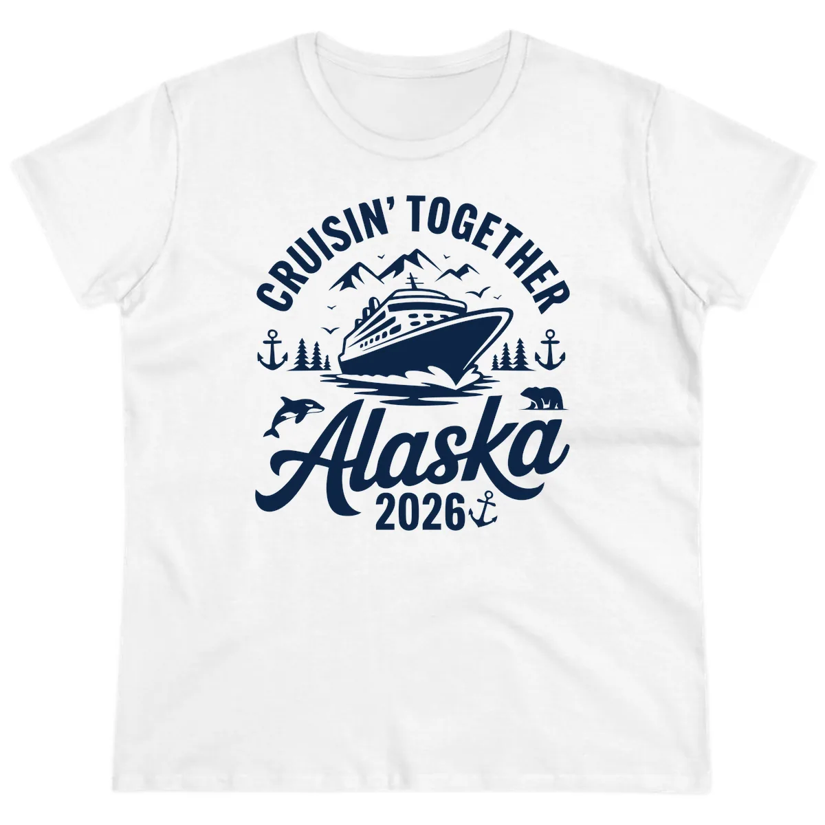 Cruisin' Together Alaska Adventure 2026 With Wildlife Ladies Tee in White