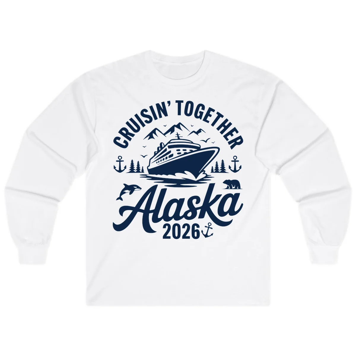 Cruisin' Together Alaska Adventure 2026 With Wildlife Long Sleeve in White