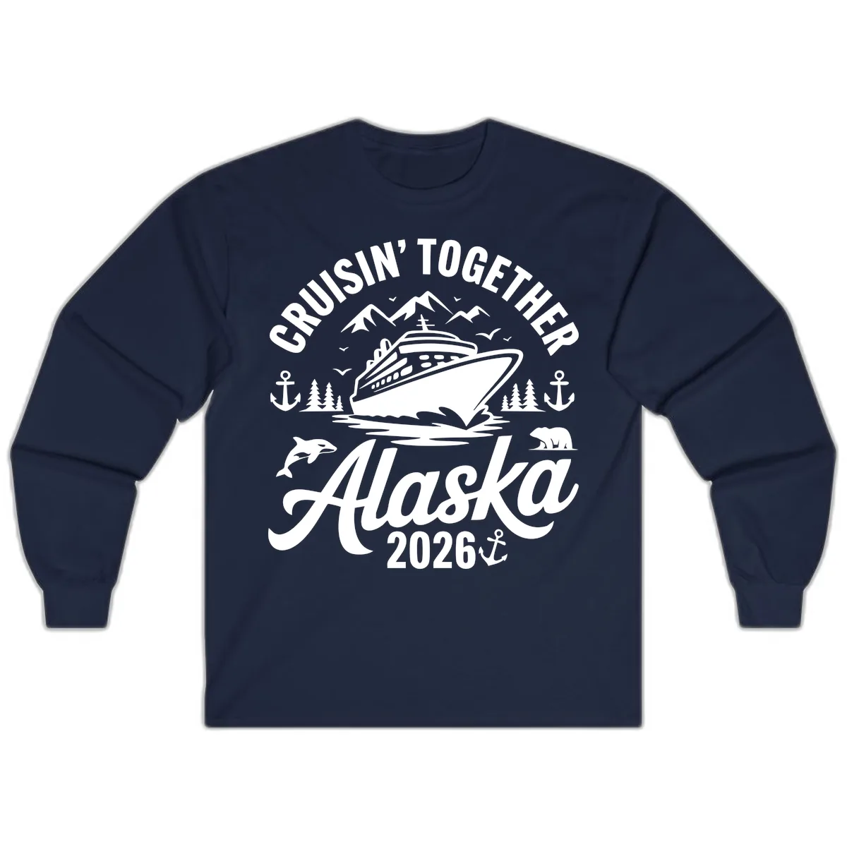 Cruisin' Together Alaska Adventure 2026 With Wildlife Long Sleeve in Navy