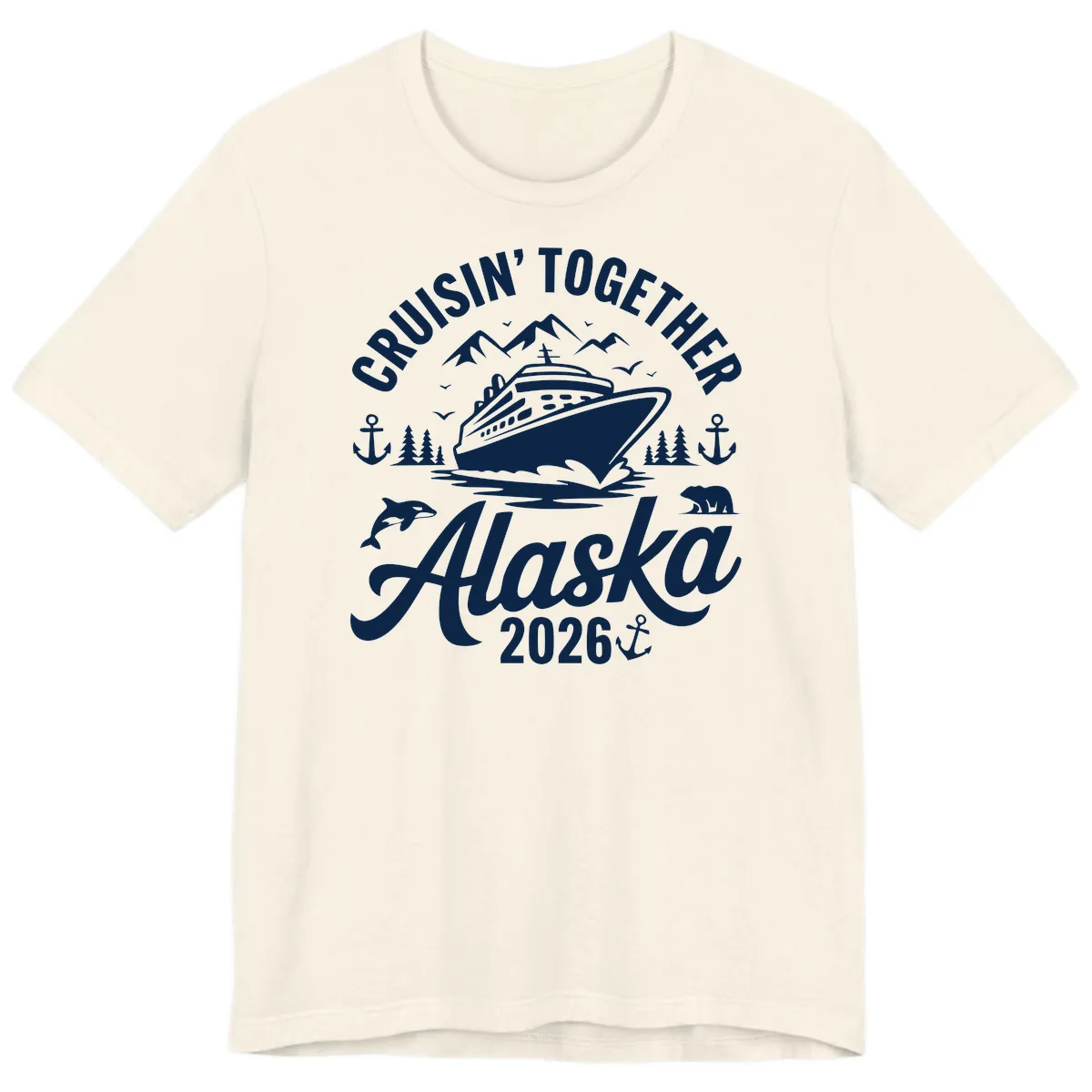 Cruisin' Together Alaska Adventure 2026 With Wildlife Premium T-Shirt in Natural