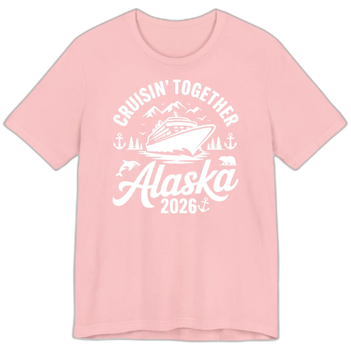 Cruisin' Together Alaska Adventure 2026 With Wildlife Premium T-Shirt in Pink