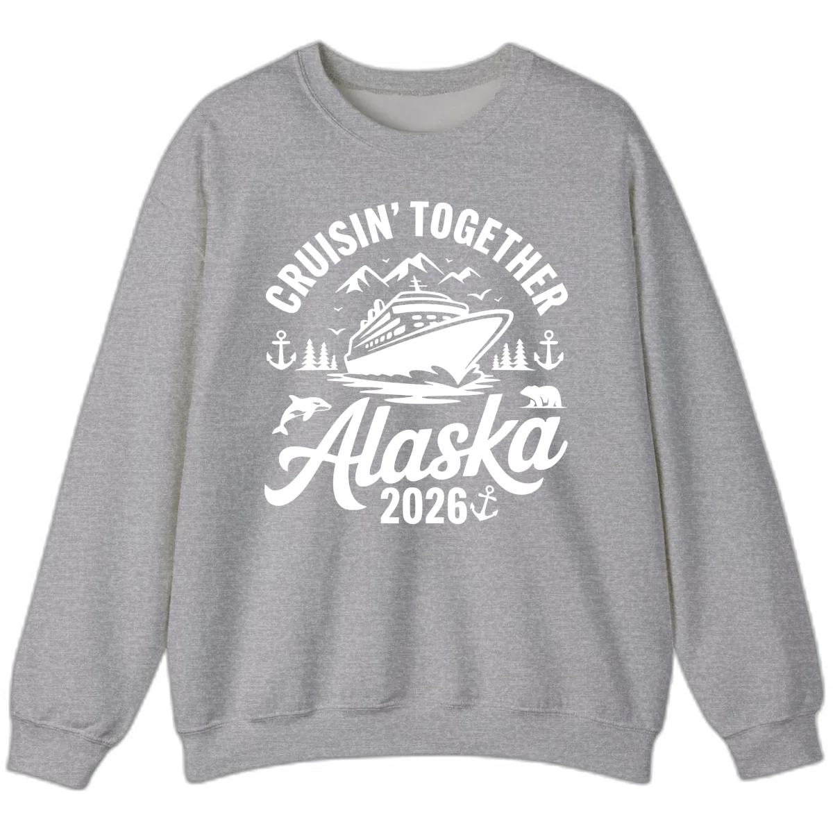 Cruisin' Together Alaska Adventure 2026 With Wildlife Sweatshirt in Sport Grey