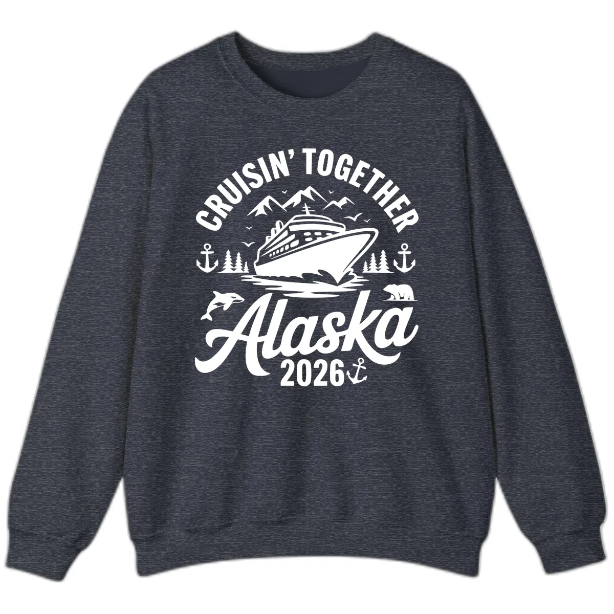 Cruisin' Together Alaska Adventure 2026 With Wildlife Sweatshirt in Heather Sport Dark Navy
