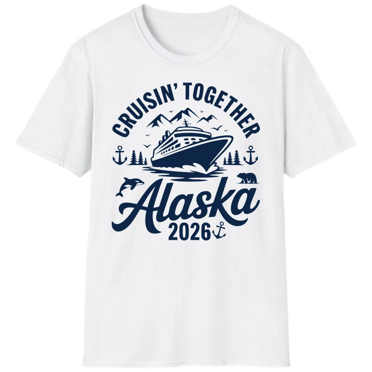 Cruisin' Together Alaska Adventure 2026 With Wildlife T-Shirt in White