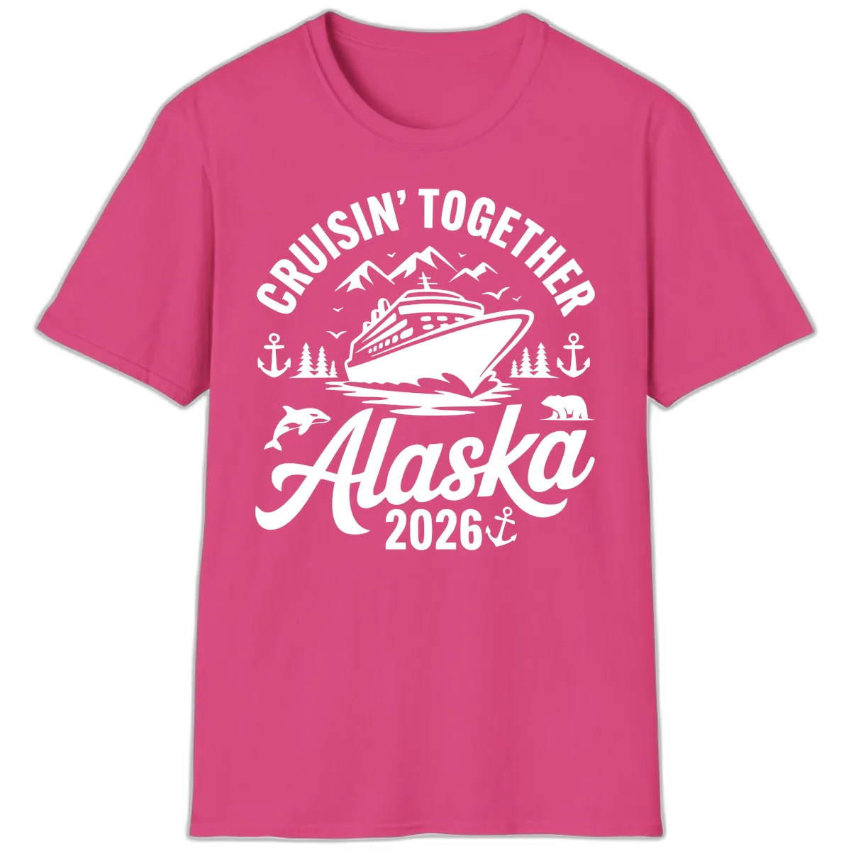 Cruisin' Together Alaska Adventure 2026 With Wildlife T-Shirt in Heliconia
