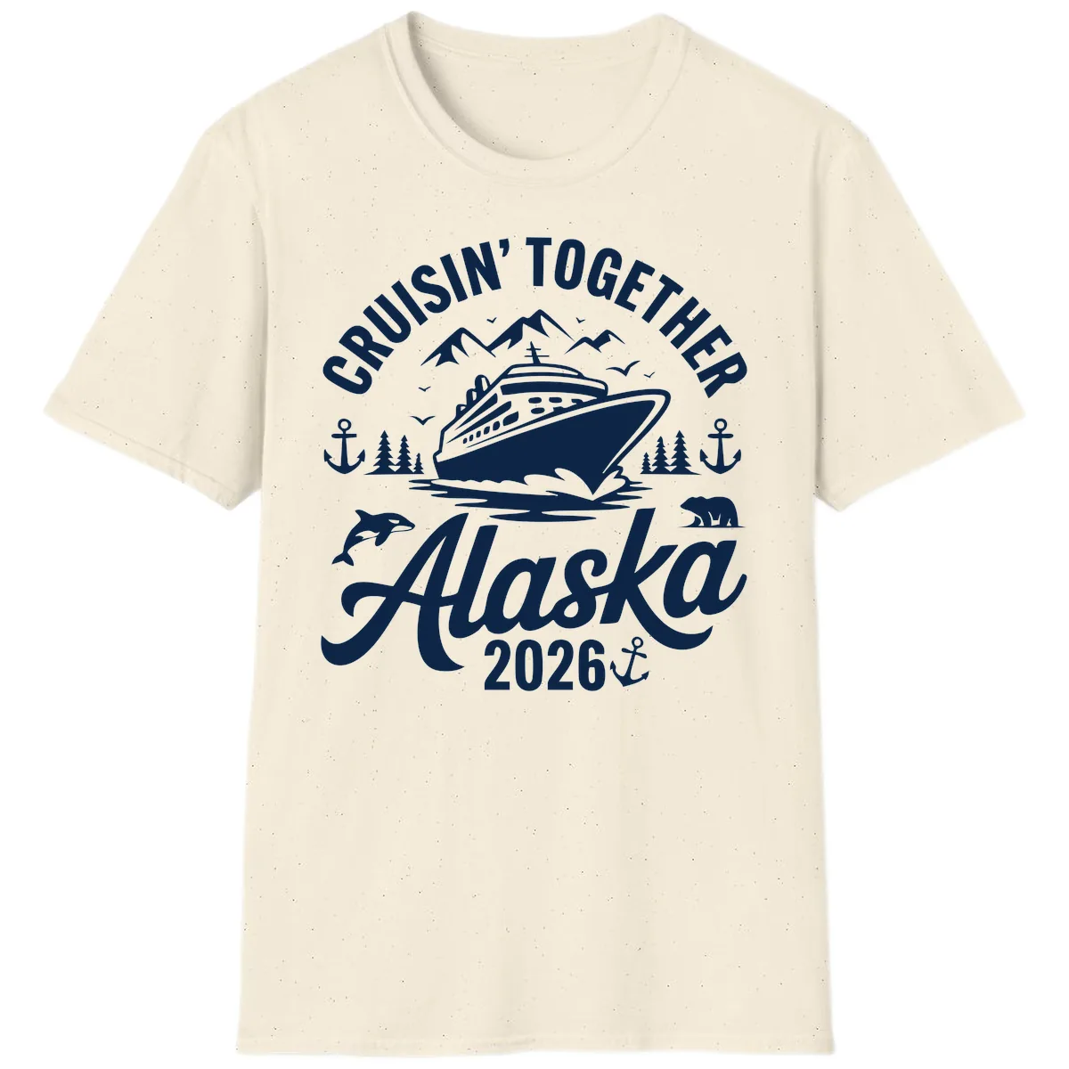Cruisin' Together Alaska Adventure 2026 With Wildlife T-Shirt in Natural