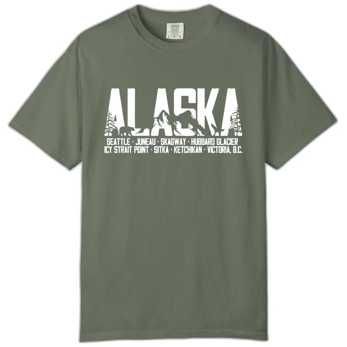 Scenic Alaska Cruise Ports and Itinerary Comfort Color in Moss