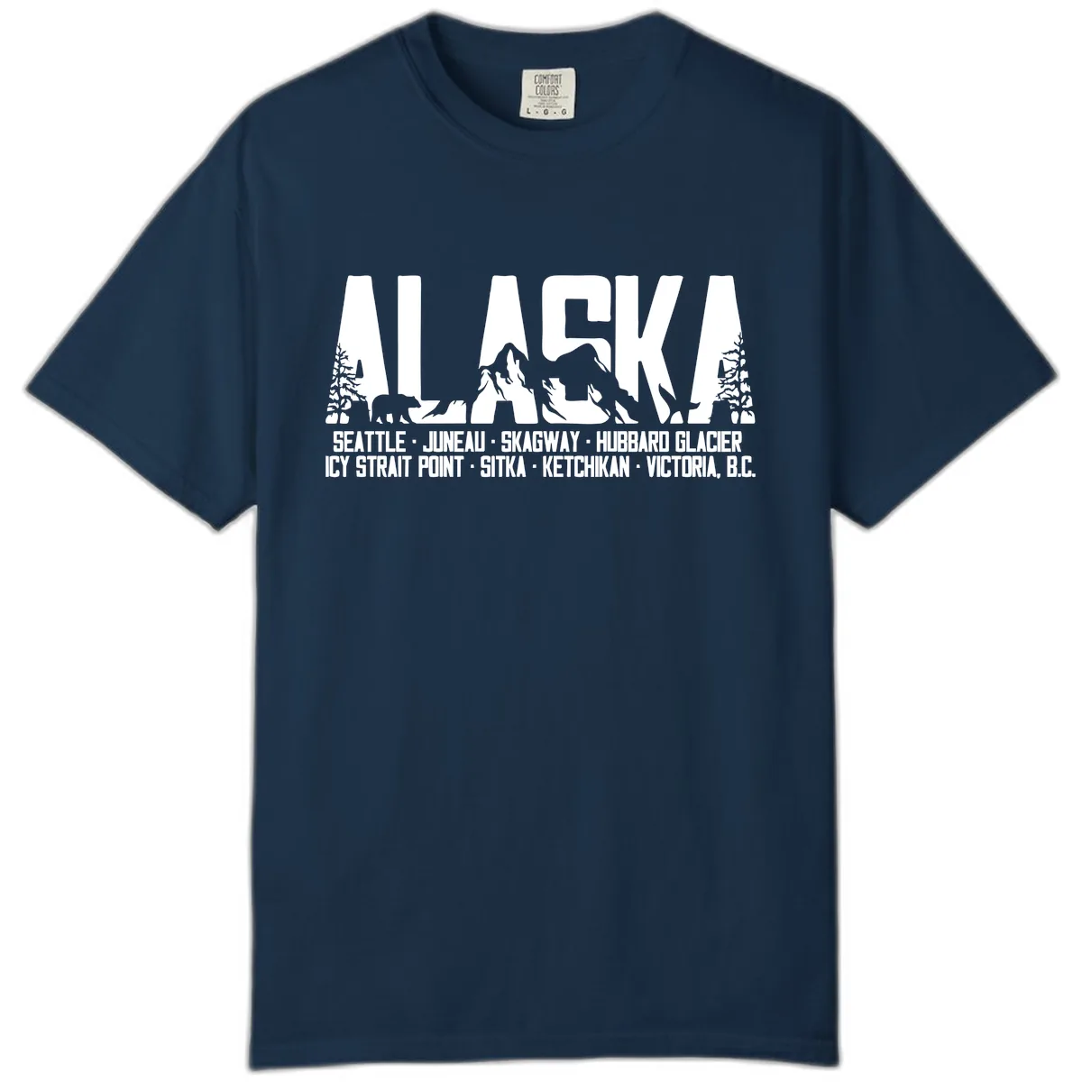 Scenic Alaska Cruise Ports and Itinerary Comfort Color in True Navy