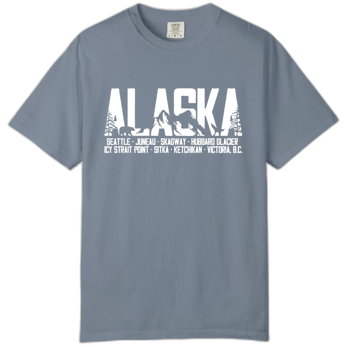 Scenic Alaska Cruise Ports and Itinerary Comfort Color in Blue Jean