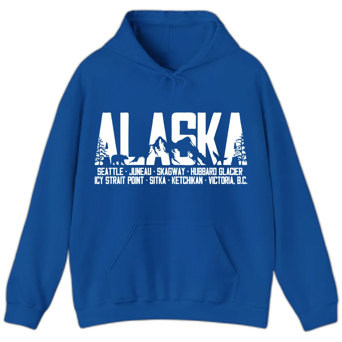 Scenic Alaska Cruise Ports and Itinerary Hoodie in Royal