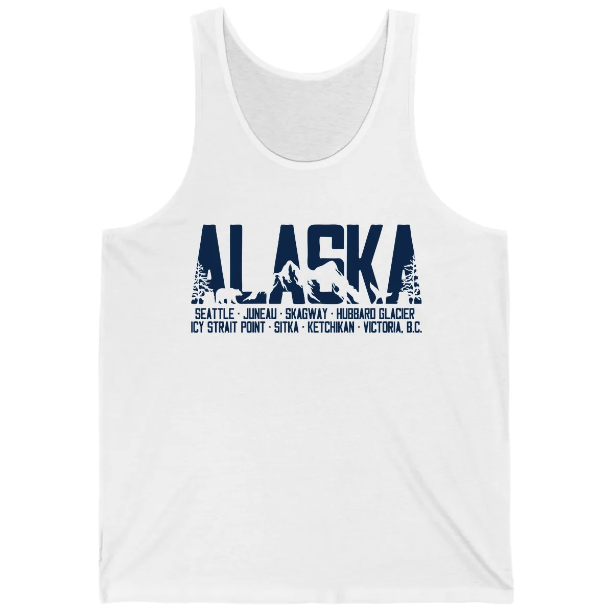 Scenic Alaska Cruise Ports and Itinerary Tank in White