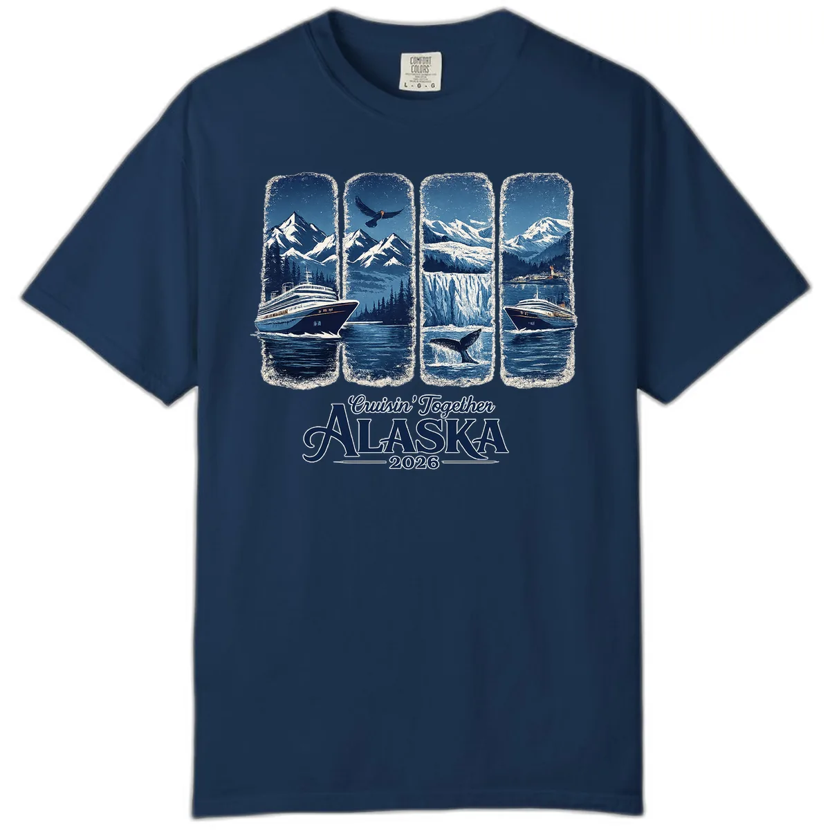Alaskan Cruise Together Scenic Views 2026 Comfort Color in Navy