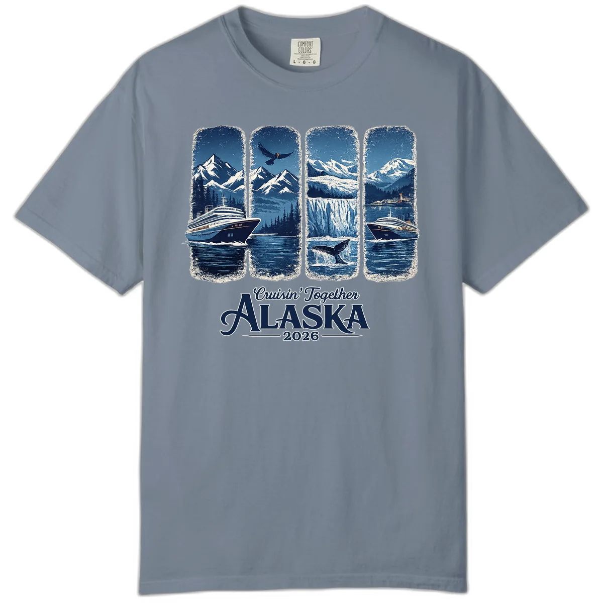 Alaskan Cruise Together Scenic Views 2026 Comfort Color in Blue Jean