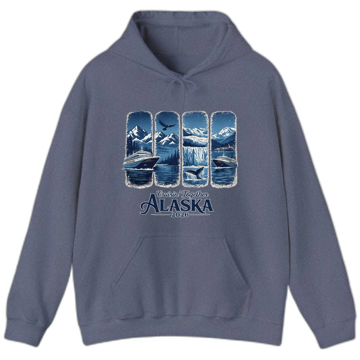 Alaskan Cruise Together Scenic Views 2026 Hoodie in Heather Navy