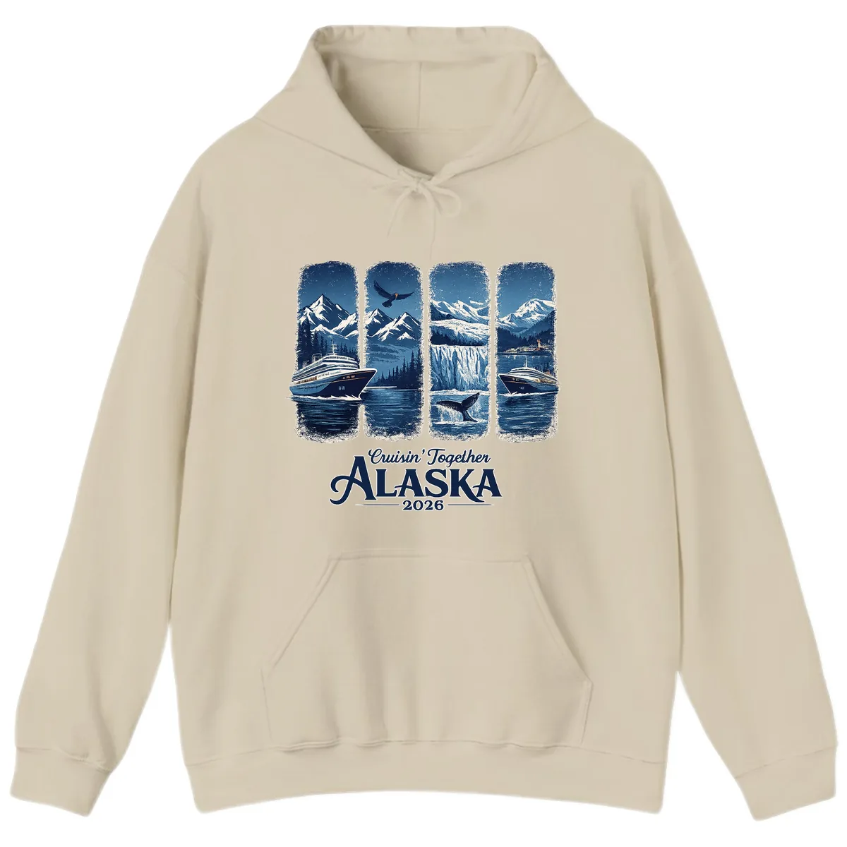 Alaskan Cruise Together Scenic Views 2026 Hoodie in Sand