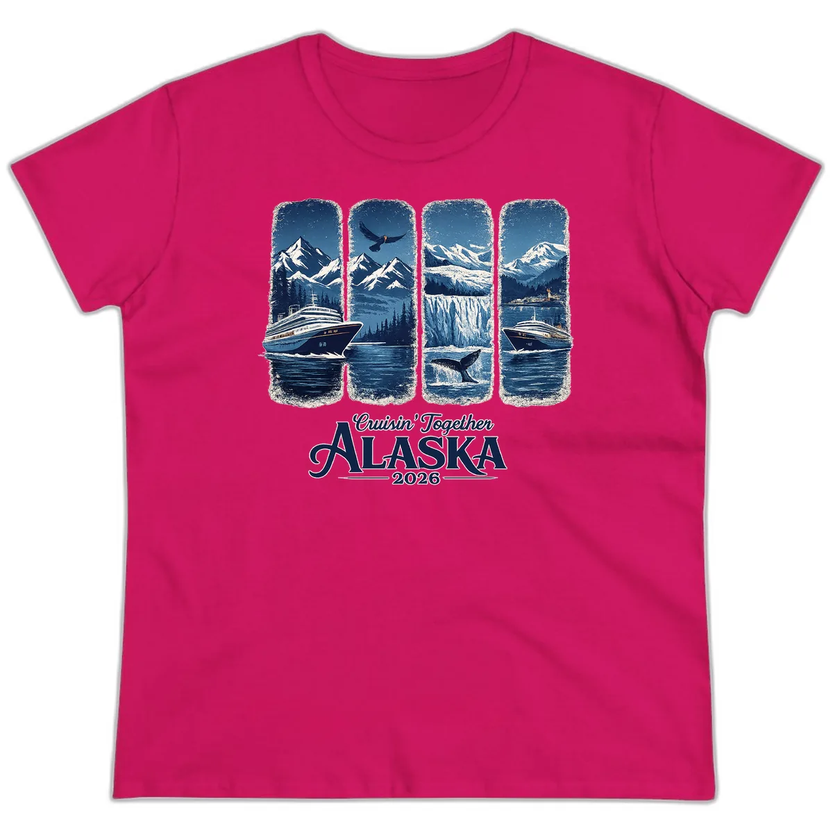 Alaskan Cruise Together Scenic Views 2026 Ladies Tee in Heliconia