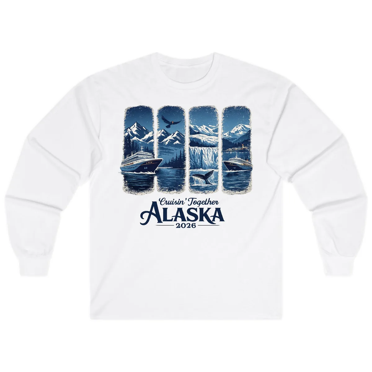 Alaskan Cruise Together Scenic Views 2026 Long Sleeve in White