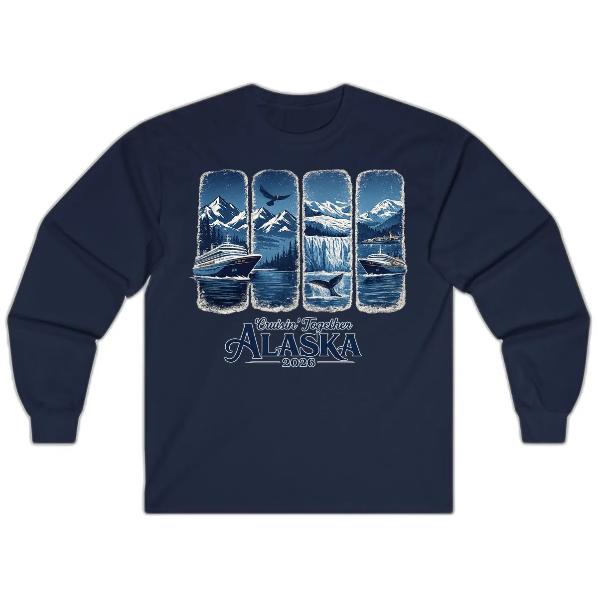 Alaskan Cruise Together Scenic Views 2026 Long Sleeve in Navy