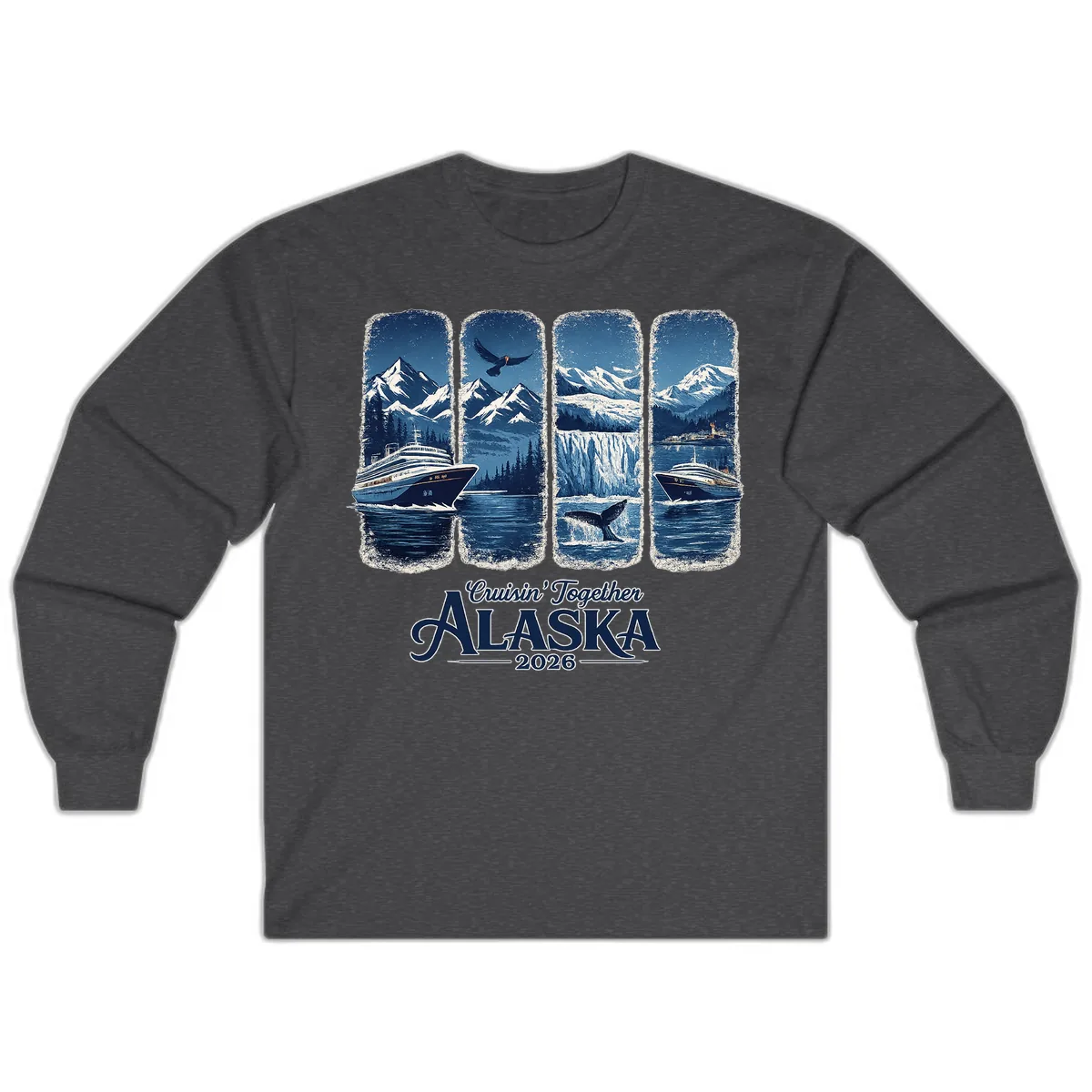 Alaskan Cruise Together Scenic Views 2026 Long Sleeve in Dark Heather
