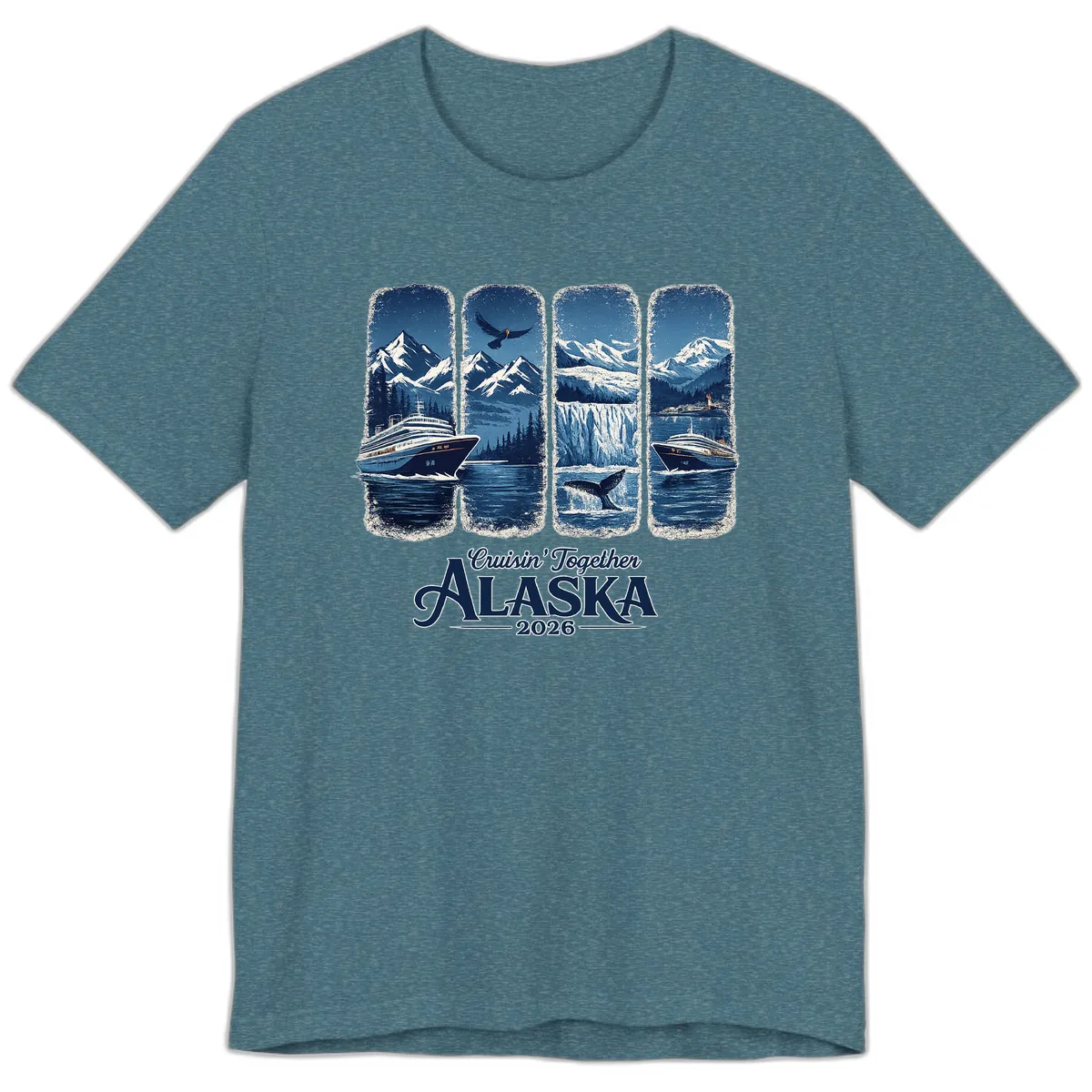 Alaskan Cruise Together Scenic Views 2026 Premium T-Shirt in Heather Deep Teal