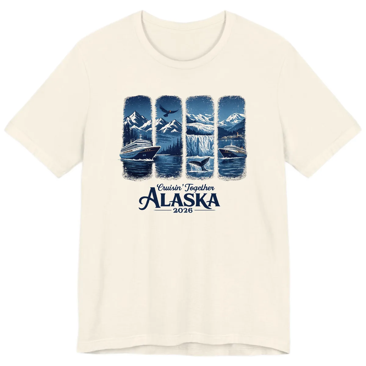 Alaskan Cruise Together Scenic Views 2026 Premium T-Shirt in Natural