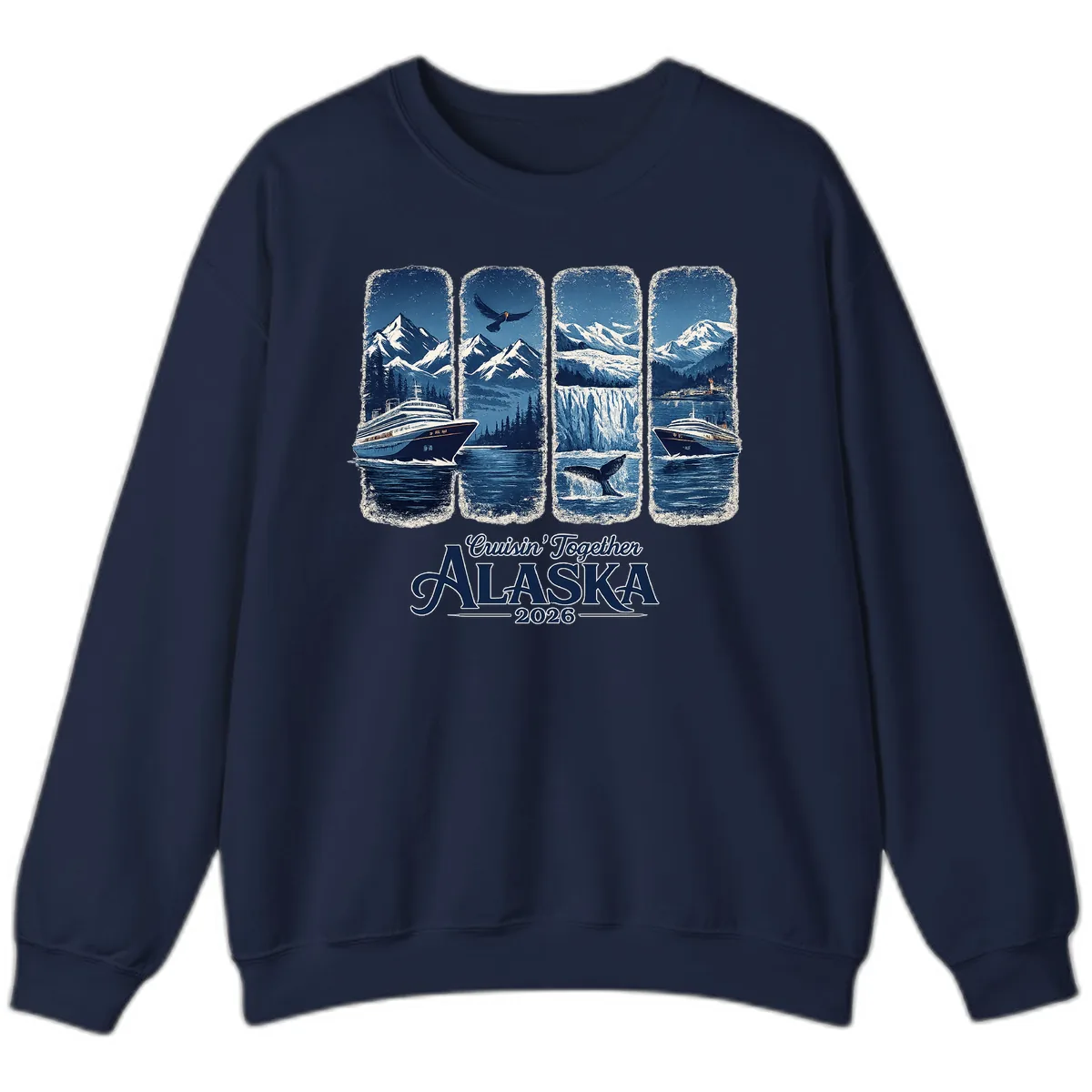 Alaskan Cruise Together Scenic Views 2026 Sweatshirt in Navy