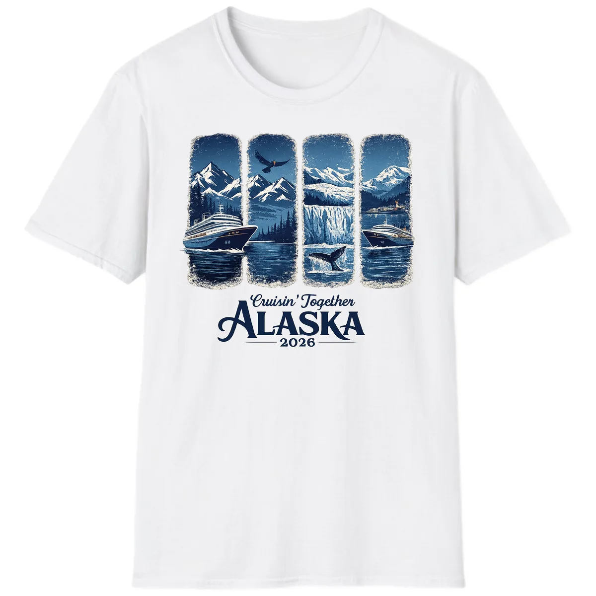 Alaskan Cruise Together Scenic Views 2026 T-Shirt in White