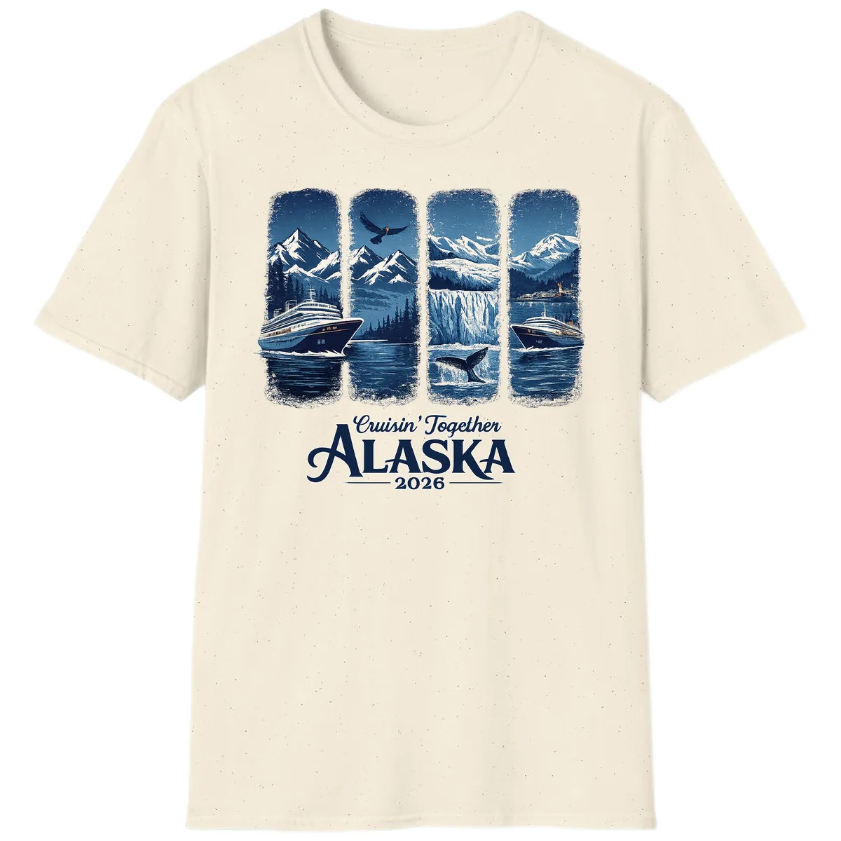 Alaskan Cruise Together Scenic Views 2026 T-Shirt in Natural