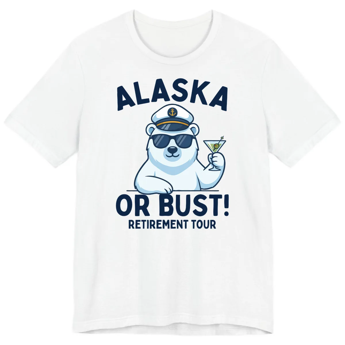 Alaska Or Bust Retirement Tour Polar Bear Premium T-Shirt in White