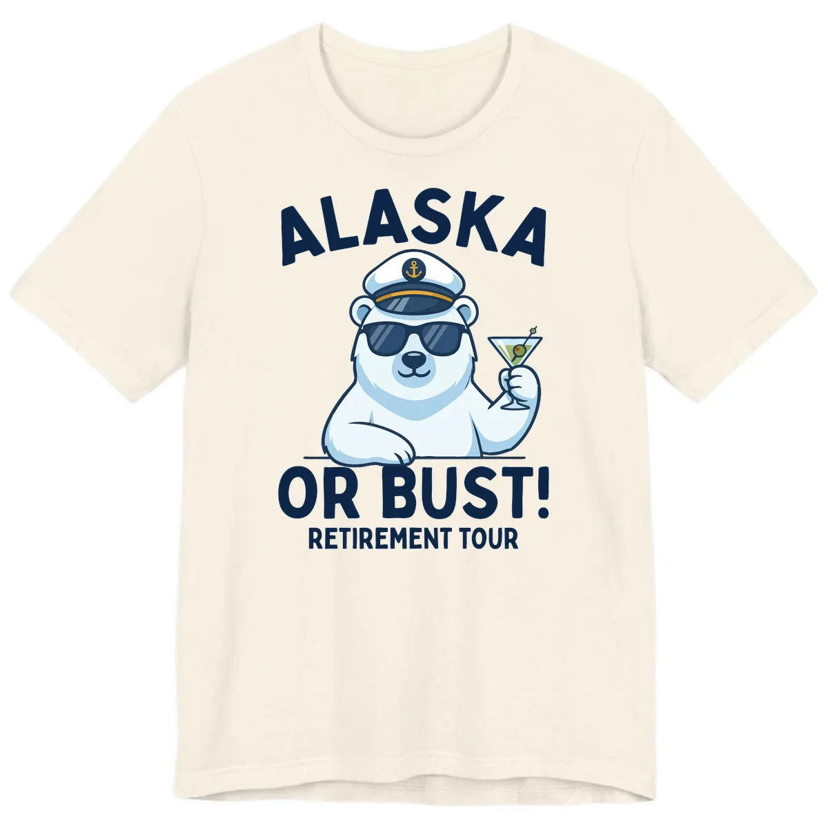 Alaska Or Bust Retirement Tour Polar Bear Premium T-Shirt in Natural
